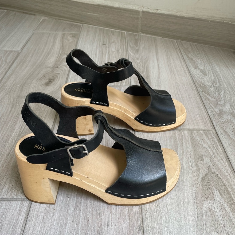Swedish Hasbeens Stitchy Sandal size 37 (US 7)